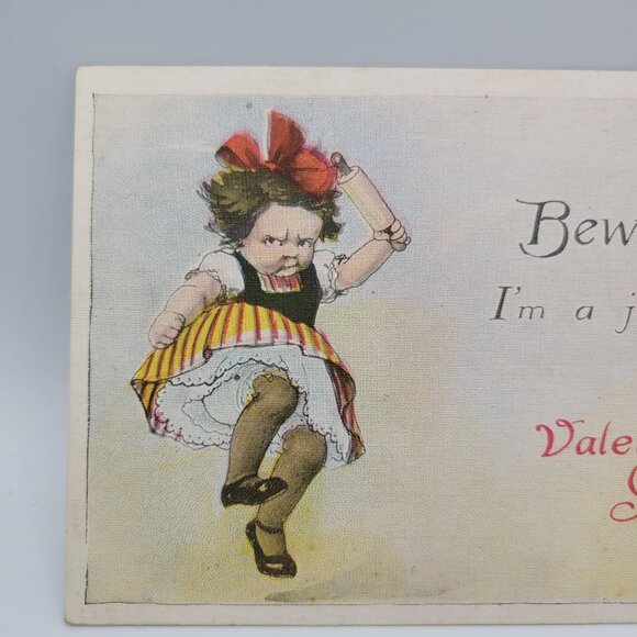 Antique Valentine Postcard Jealous Woman Design Series 238 Romantic Funny - Picture 2 of 6
